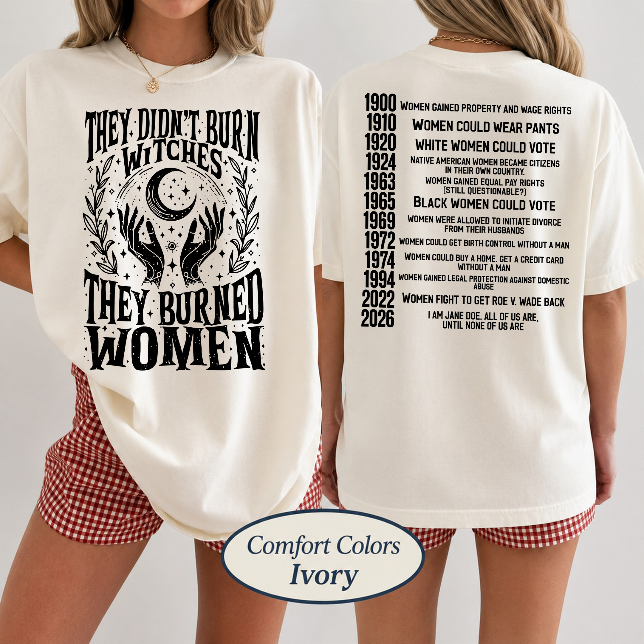 NA – 2026 I am Jane Doe They Didn’t Burn Witches TSHIRT - Image 2
